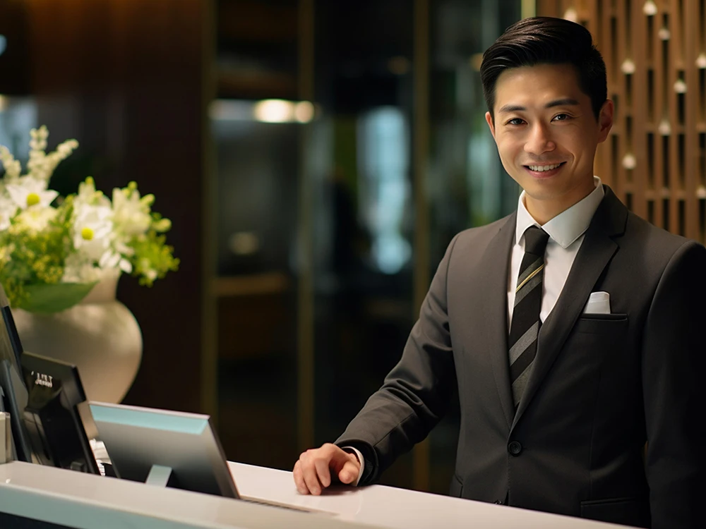 現地滞在型アルバイト(ホテル)で働く人の写真